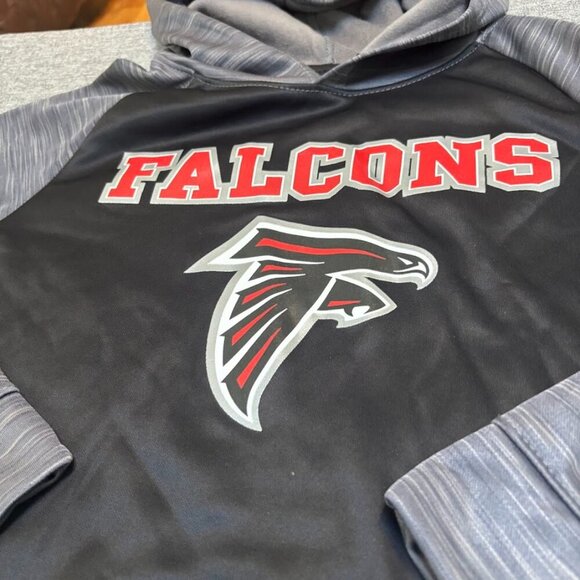Black and gray Atlanta Falcons fleece lined hooded sweatshirt - Picture 5 of 7